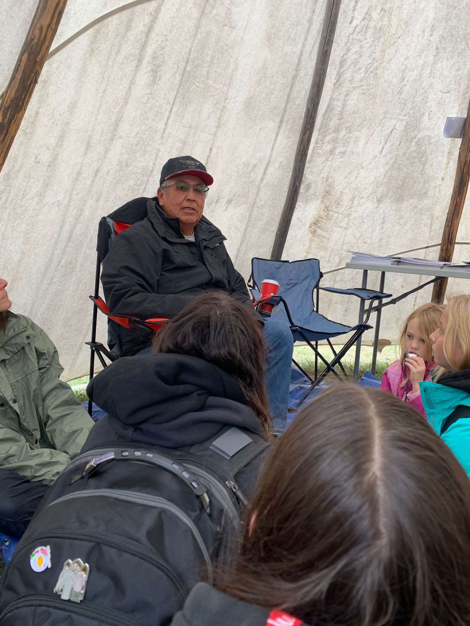Elder Clyde O'Watch sharing knowledge about traditional tobacco.