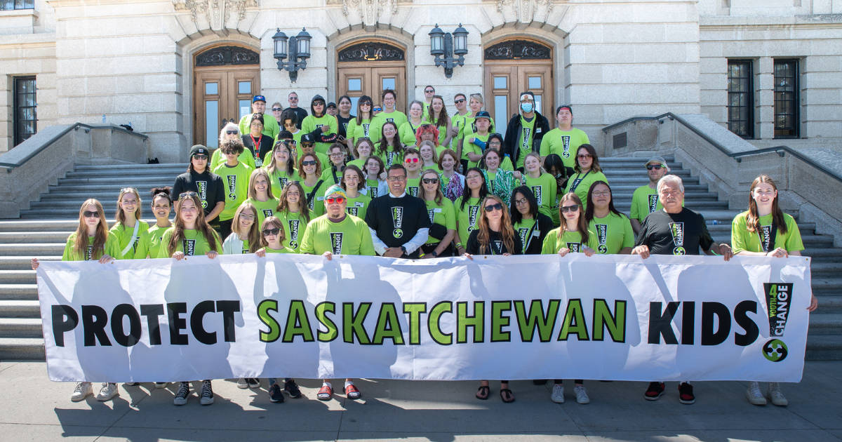 Youth4Change members at the Saskatchewan Legislature in Regina