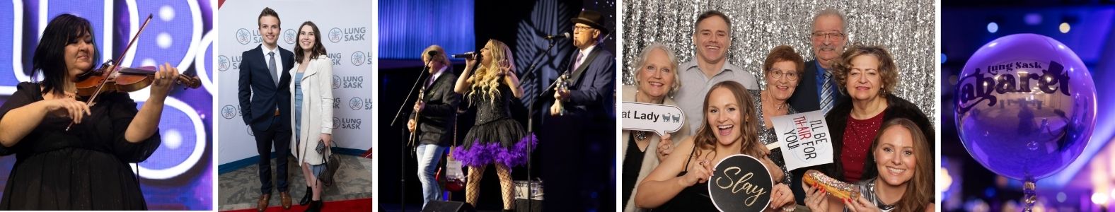 Collage of photos from Lung Sask Cabaret