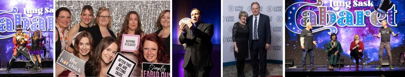 Collage of photos from Lung Sask Cabaret